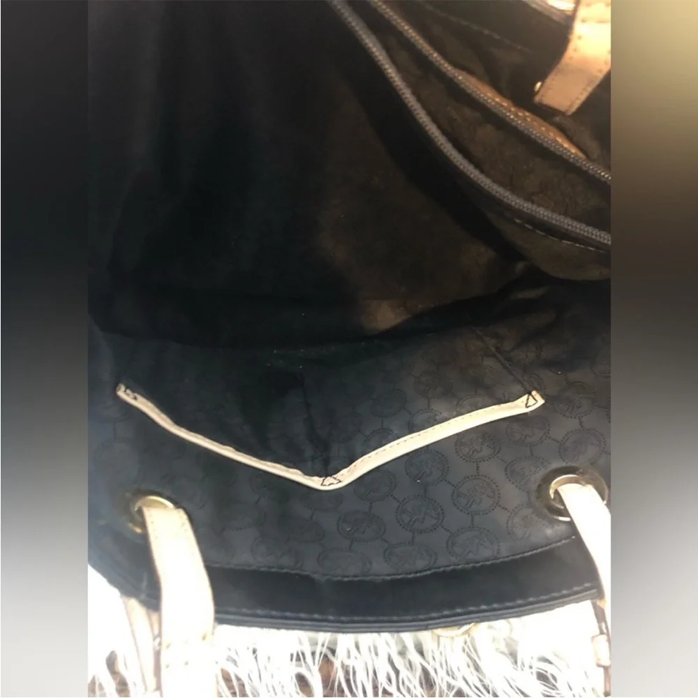 Michael Kors Large Tote Coated Canvas Leather Tech Handbag Black Jet Set - Picture 4 of 14